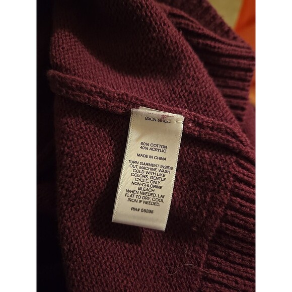 Express Burgundy Cotton Knit Laser Sweater Size Medium - Picture 10 of 10